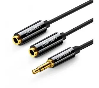 Rozdzielacz UGREEN AV123 AUX 0,25m Czarny