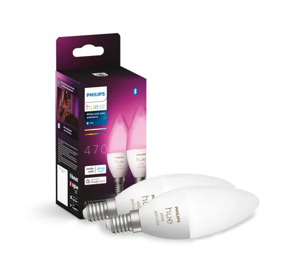 Inteligentne oświetlenie - Philips Hue White and Colour Ambiance E14 2 szt.
