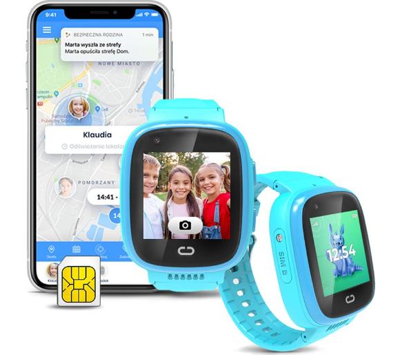 Smartwatch Locon Watch Video (niebieski) + Pakiet Bezpieczna Rodzina na 12 miesięcy
