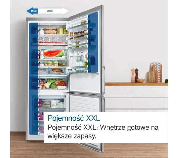Bosch Serie 4 KFN96VPEA Pełny No Frost 183cm Szuflada z kontrolą wilgotności Stalowy - DRUGI -30%, ALBO 5-TY ZA 1ZŁ - Kup na Raty - RRSO 0%