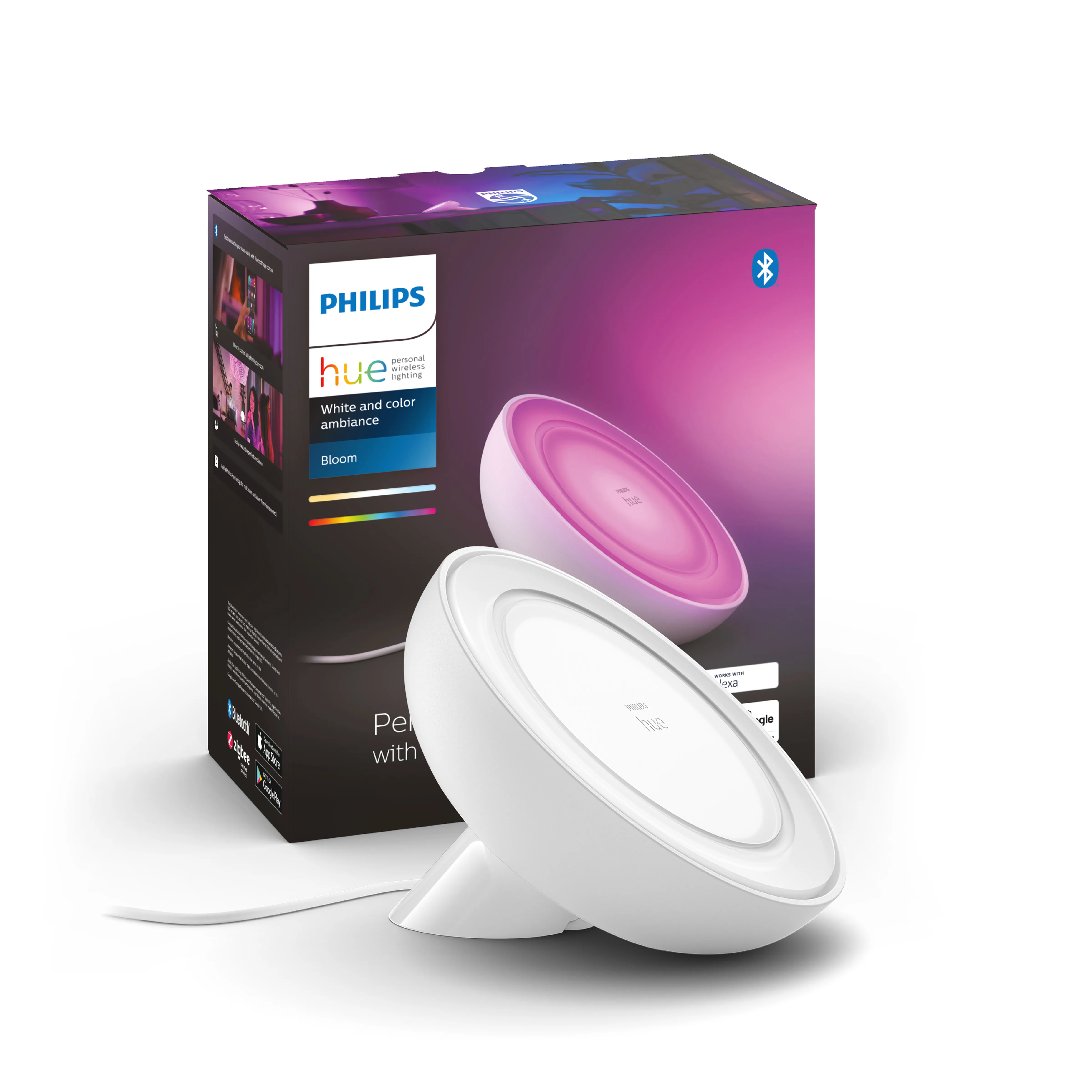 Lampka nocna Philips Hue White and Colour Ambiance Bloom Biały