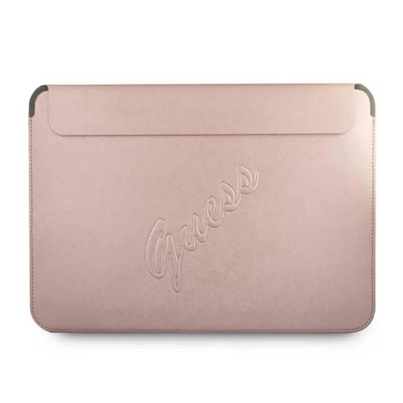 Etui na laptop Guess GUCS13PUSASPI Saffiano Script  Różowy