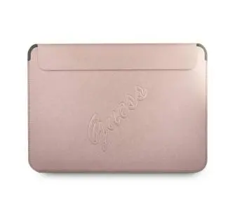 Etui na laptop Guess GUCS13PUSASPI Saffiano Script Różowy