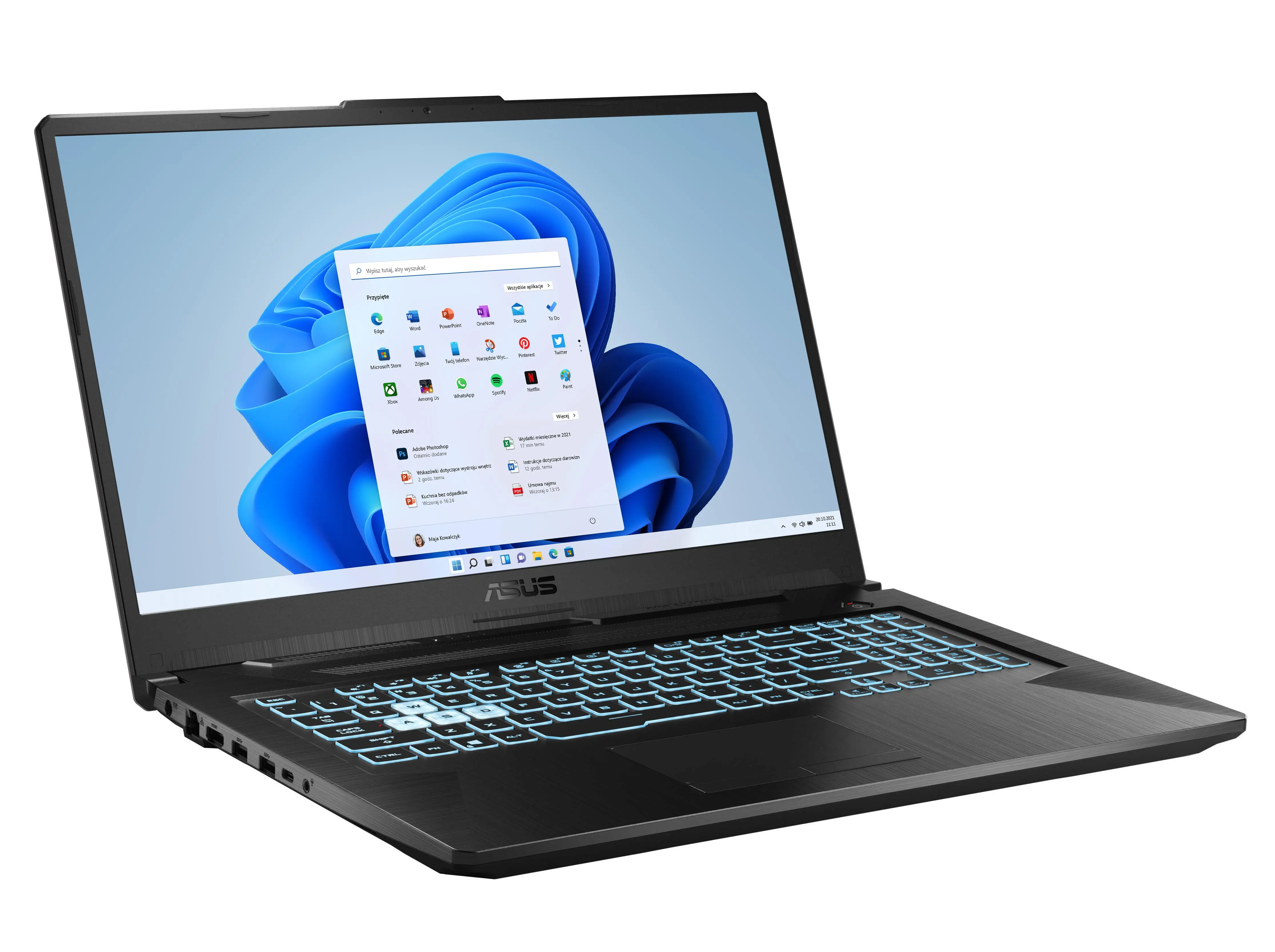 Laptop gamingowy ASUS TUF Gaming F17 FX706HCB-HX147W 17,3" 144Hz i5-11400H 16GB RAM 512GB Dysk SSD RTX3050 Win11 Czarny