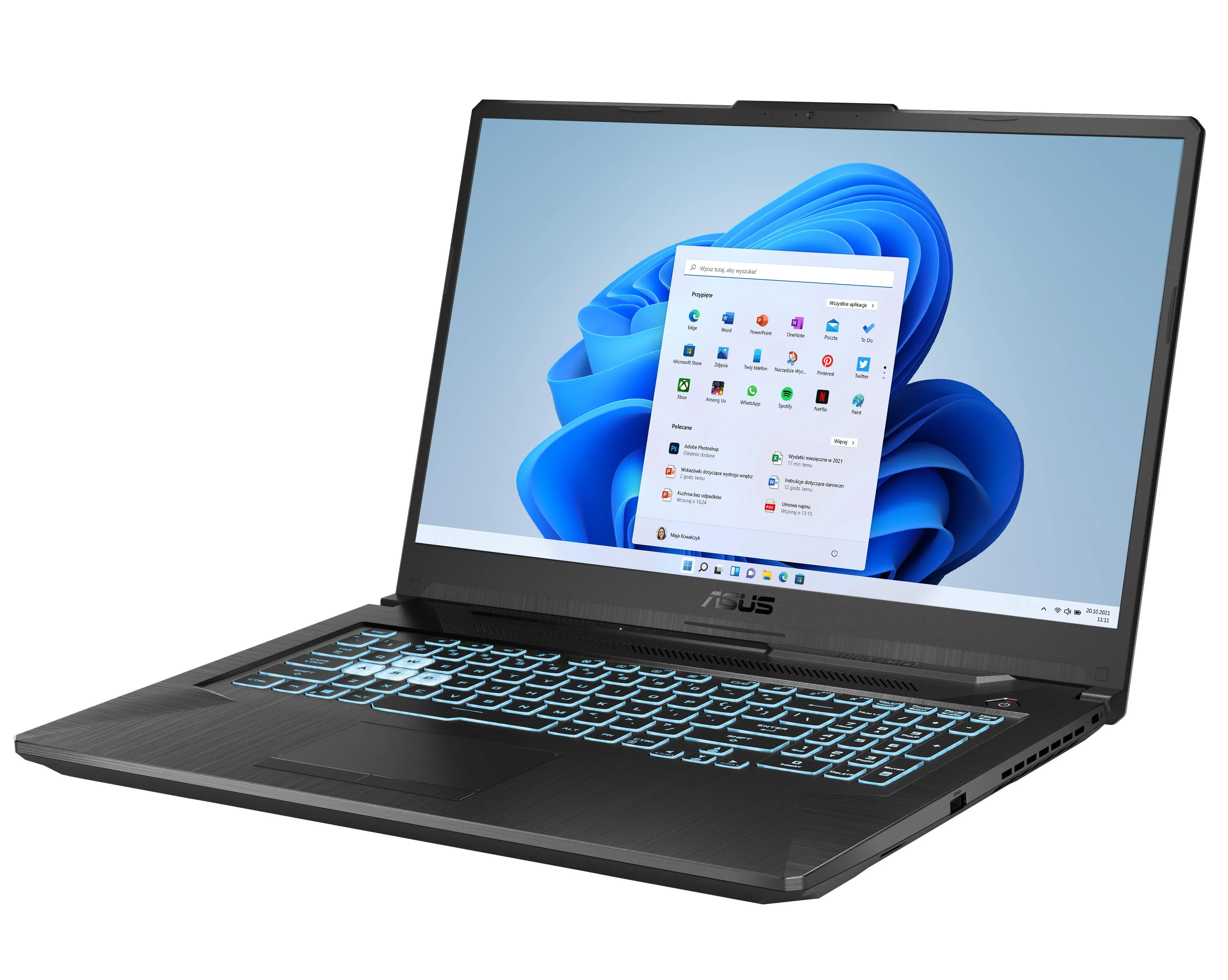 Laptop gamingowy ASUS TUF Gaming F17 FX706HCB-HX147W 17,3" 144Hz i5-11400H 16GB RAM 512GB Dysk SSD RTX3050 Win11 Czarny