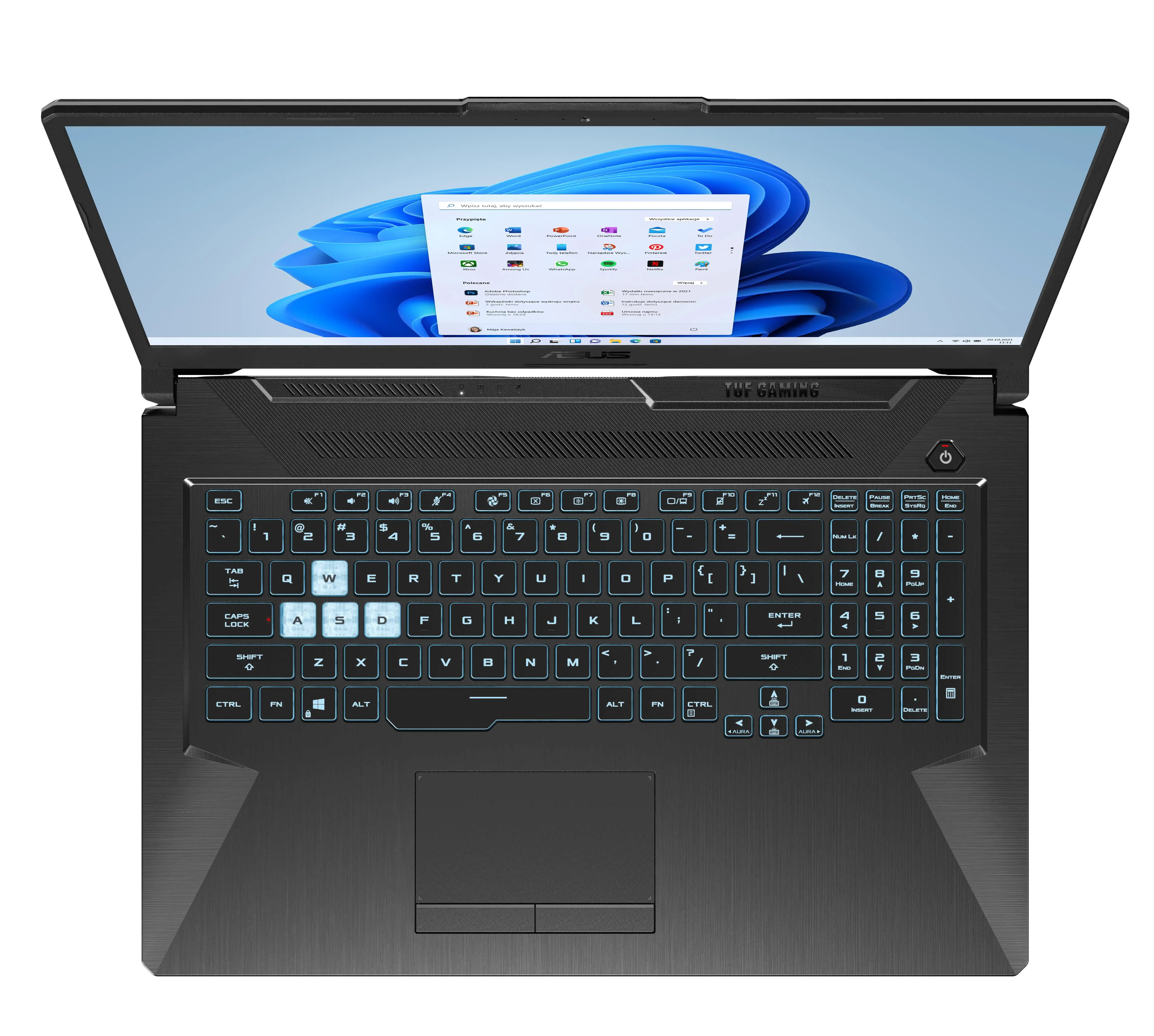 Laptop gamingowy ASUS TUF Gaming F17 FX706HCB-HX147W 17,3" 144Hz i5-11400H 16GB RAM 512GB Dysk SSD RTX3050 Win11 Czarny