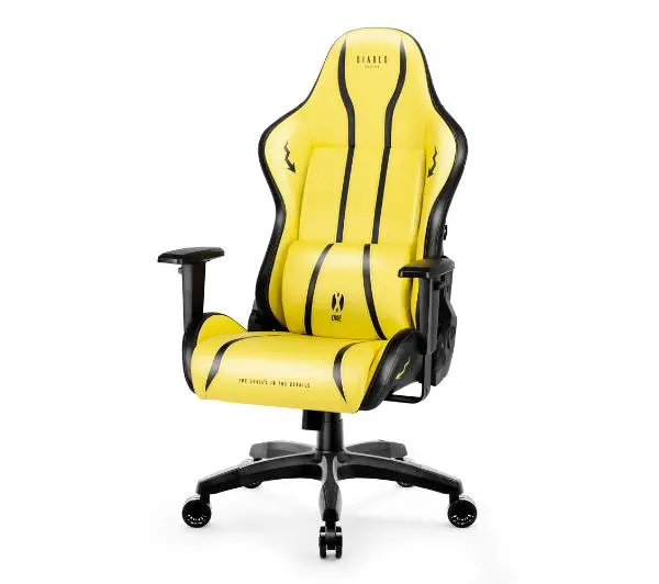 Diablo Chairs X-One 2.0 Normal Size Electric Yellow Gamingowy do 136kg Skóra ECO Tkanina Żółto-czarny - Kup na Raty - RRSO 0%