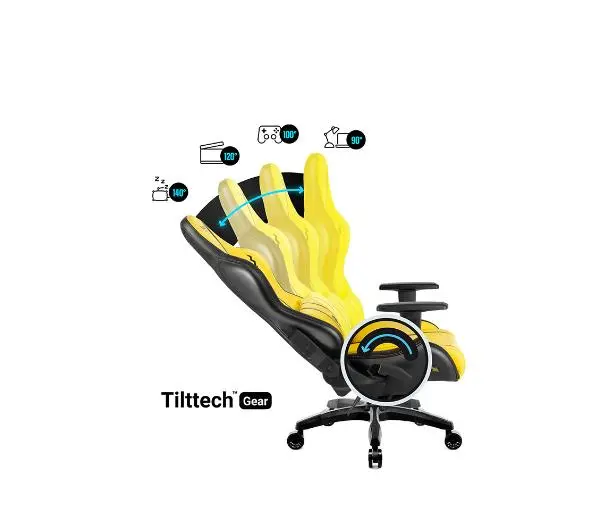 Diablo Chairs X-One 2.0 Normal Size Electric Yellow Gamingowy do 136kg Skóra ECO Tkanina Żółto-czarny - Kup na Raty - RRSO 0%