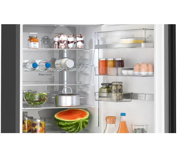 Bosch Serie 6 KGN39LBCF Pełny No Frost 203cm Szuflada z kontrolą wilgotności Czarne szkło - DRUGI -30%, ALBO 5-TY ZA 1ZŁ - Kup na Raty - RRSO 0%