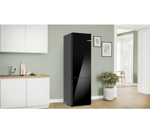 Bosch Serie 6 KGN39LBCF Pełny No Frost 203cm Szuflada z kontrolą wilgotności Czarne szkło - DRUGI -30%, ALBO 5-TY ZA 1ZŁ - Kup na Raty - RRSO 0%