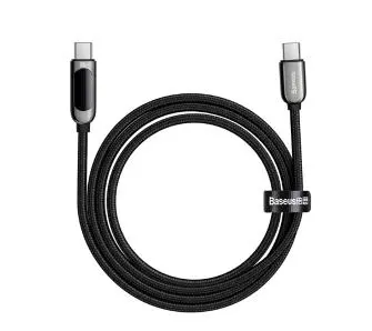 Kabel Baseus USB-C do USB-C Display 100W 2m Czarny