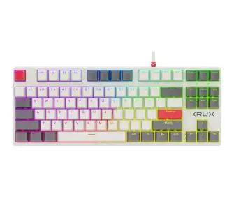 Klawiatura mechaniczna Krux Atax Pro RGB Creator Retro Gateron Yellow Pro Biały