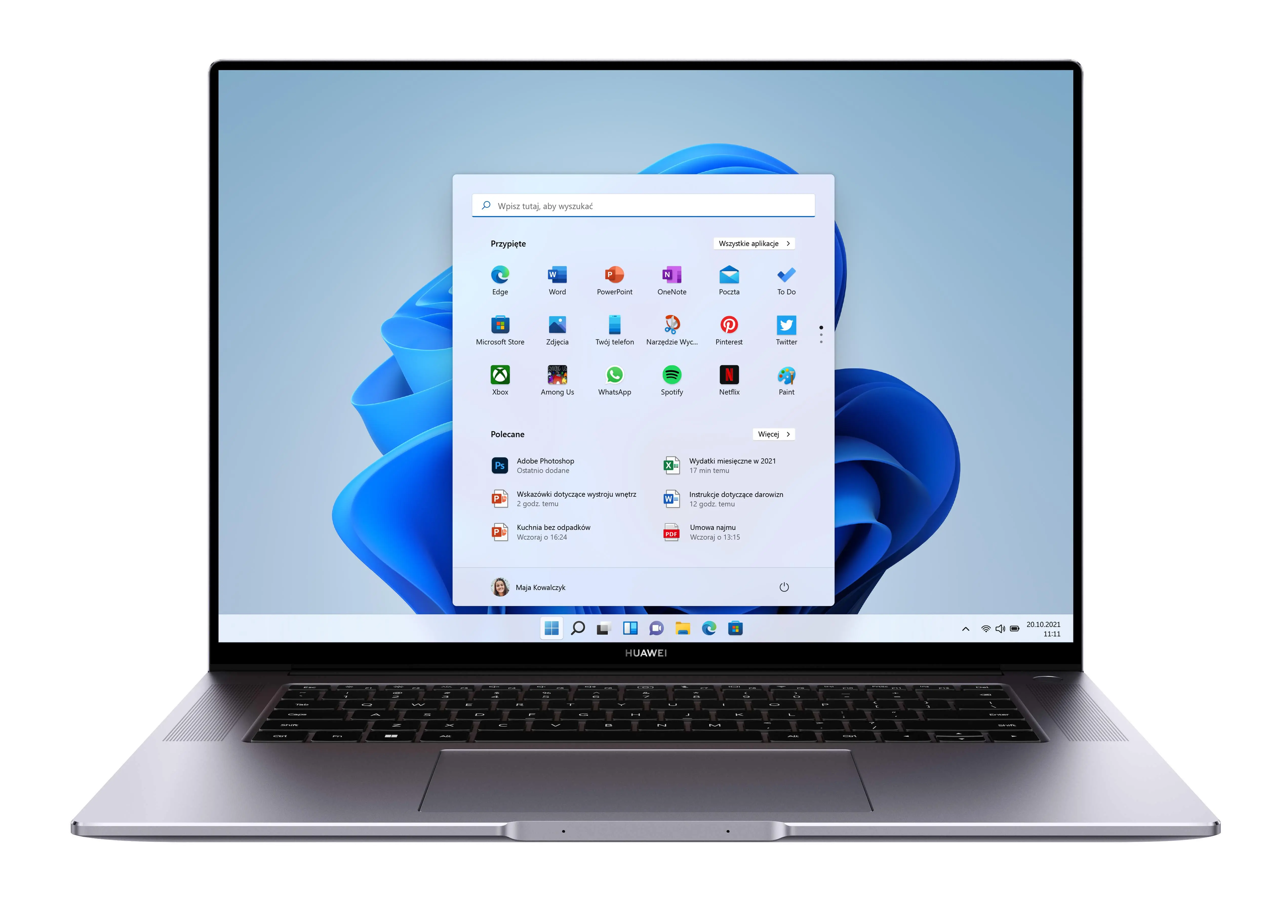 Laptop Huawei MateBook 16 16" R5 5600H 16GB RAM 512GB Dysk SSD Win11 Szary