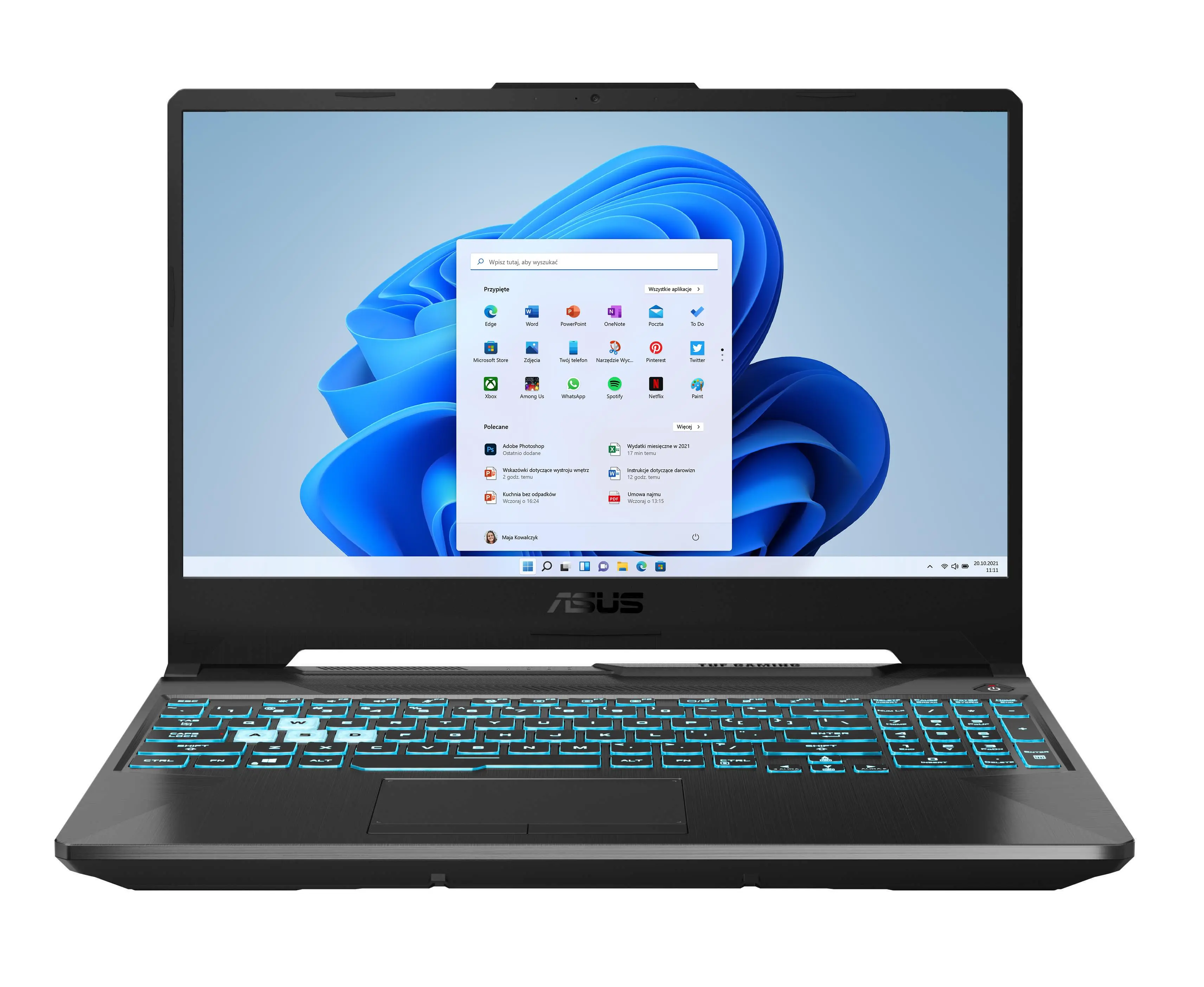 Laptop gamingowy ASUS TUF Gaming F15 FX506HE-HN012W 15,6" 144Hz i5-11400H 16GB RAM 512GB Dysk SSD RTX3050Ti Win11 Czarny