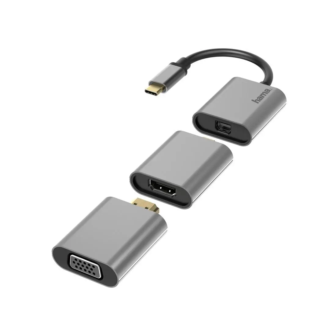 Adapter Hama 00200306 Premium USB-C - mini DP/HDMI/VGA