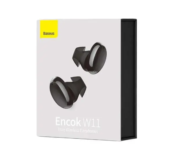 Baseus Encok W11 Dokanałowe Bluetooth 5.0 Czarny