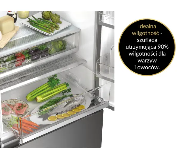 Haier Seria 7 HTW7720ENMP Pełny No Frost 200,6cm Szuflada z kontrolą wilgotności Zdalne sterowanie Inox - Kup na Raty - RRSO 0%