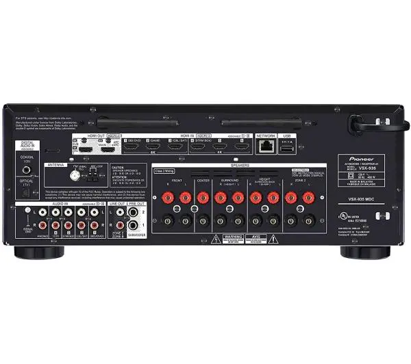 Pioneer VSX-935 7.2-kanałowy Dolby Atmos DTS X Wi-Fi Bluetooth AirPlay Czarny - Kup na Raty - RRSO 0%