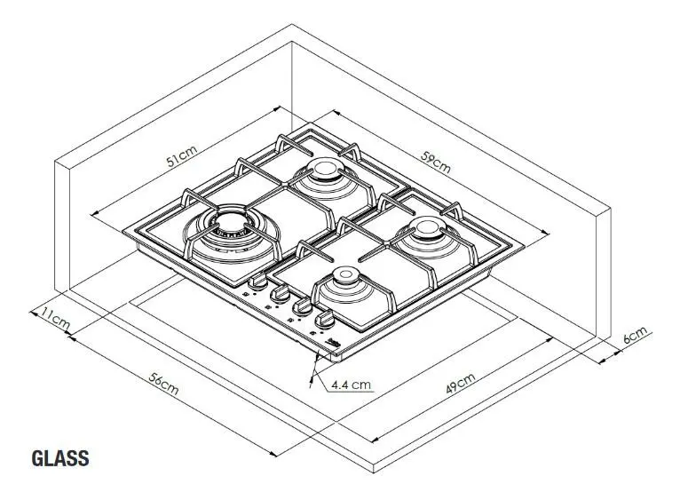 Płyta gazowa Beko bPro500 HIYG 64225 SBOP 59cm