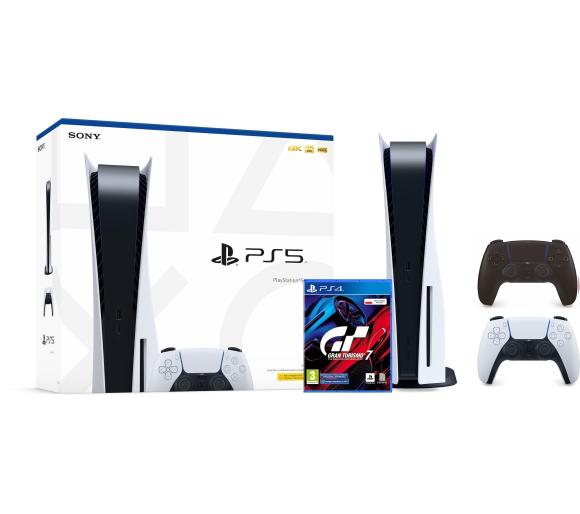 konsola PS5 Sony PlayStation 5 (PS5) + Gran Turismo 7 + dodatkowy pad (czarny)