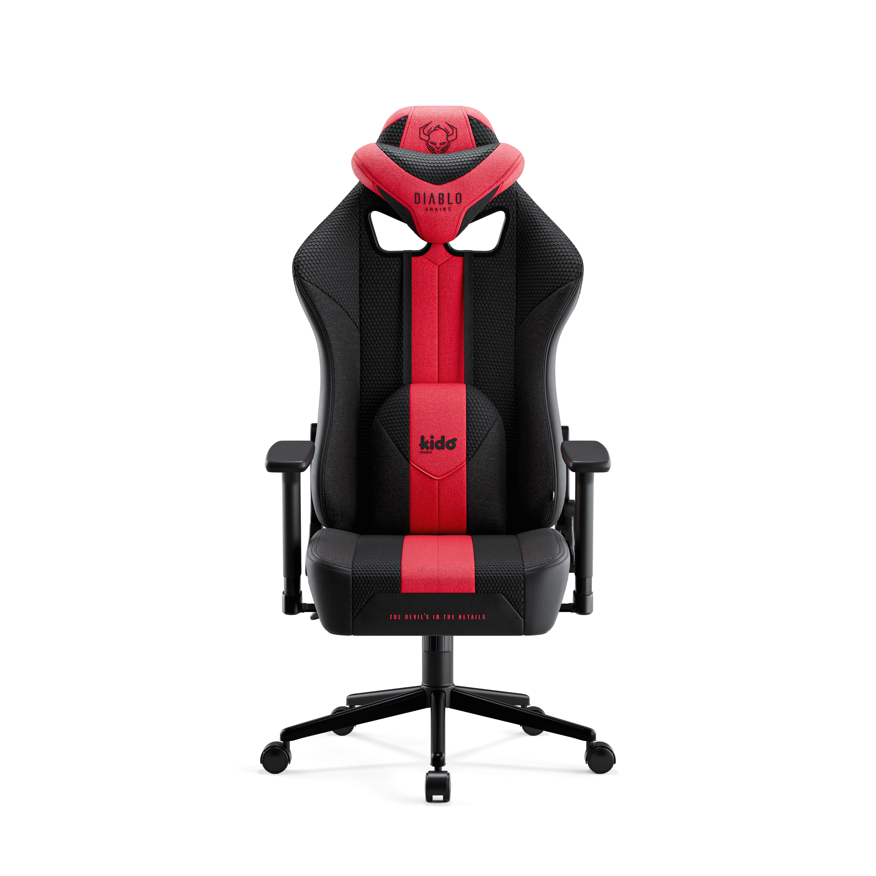 Fotel Diablo Chairs X-Player 2.0 Kido Dla dzieci do 90kg Skóra ECO Tkanina Karmazynowo-antracytowy