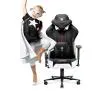 Fotel Diablo Chairs X-Player 2.0 Kids Size  Dla dzieci do 120kg Skóra ECO Tkanina Czarno-biały