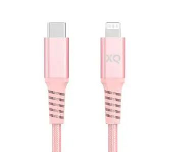 Kabel Xqisit Extra Strong Braided 2m Różowy