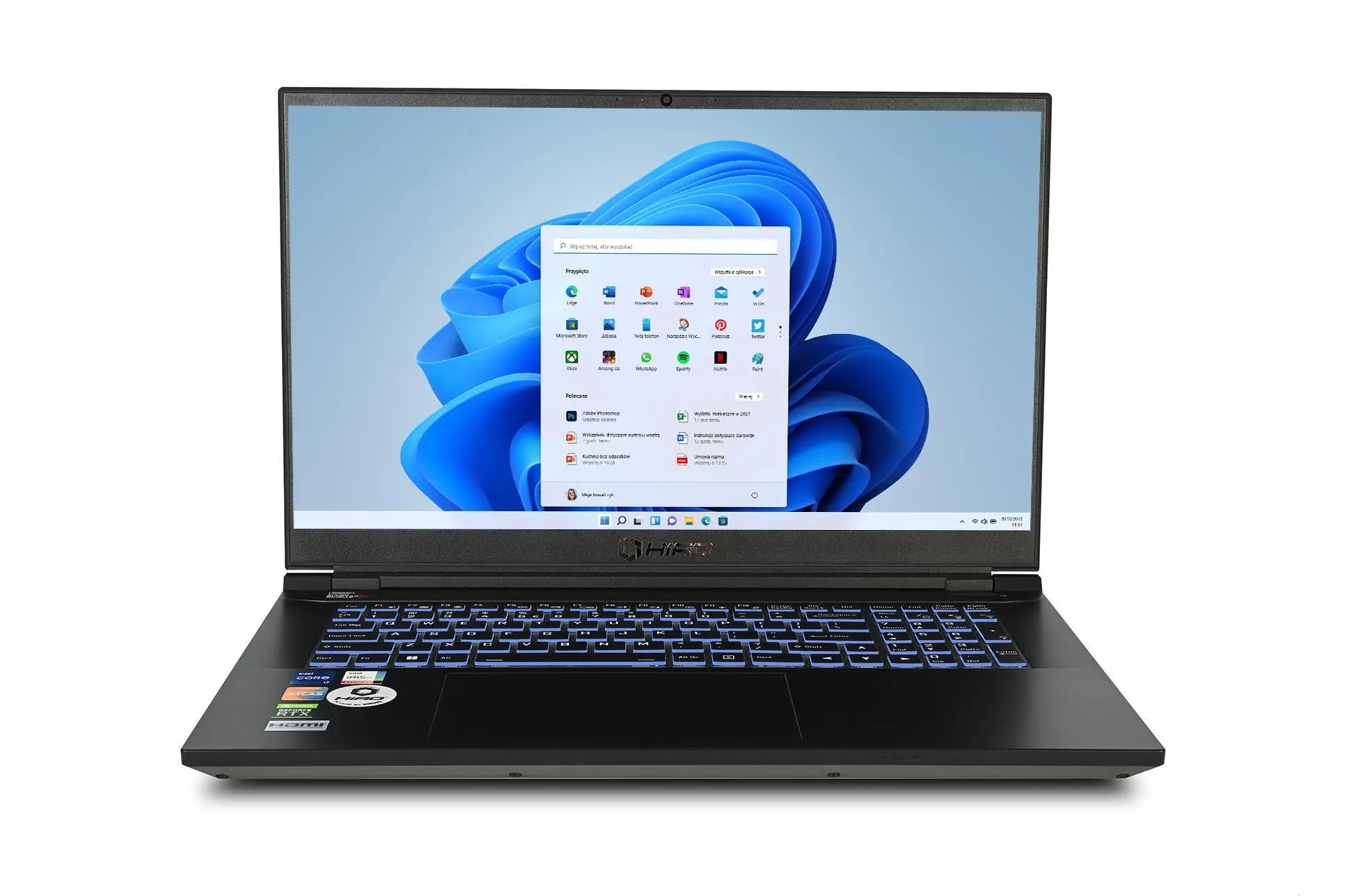 Laptop gamingowy HIRO X770T 17,3" 144Hz i7-12700H 16GB RAM 1TB Dysk SSD RTX3070Ti Win11 Czarny