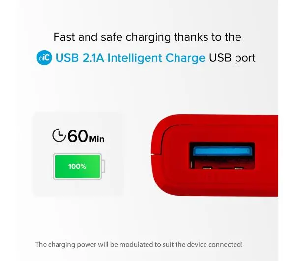 SBS TTBB10000FASTR 10000mAh USB-C + micro USB 10W Czerwony