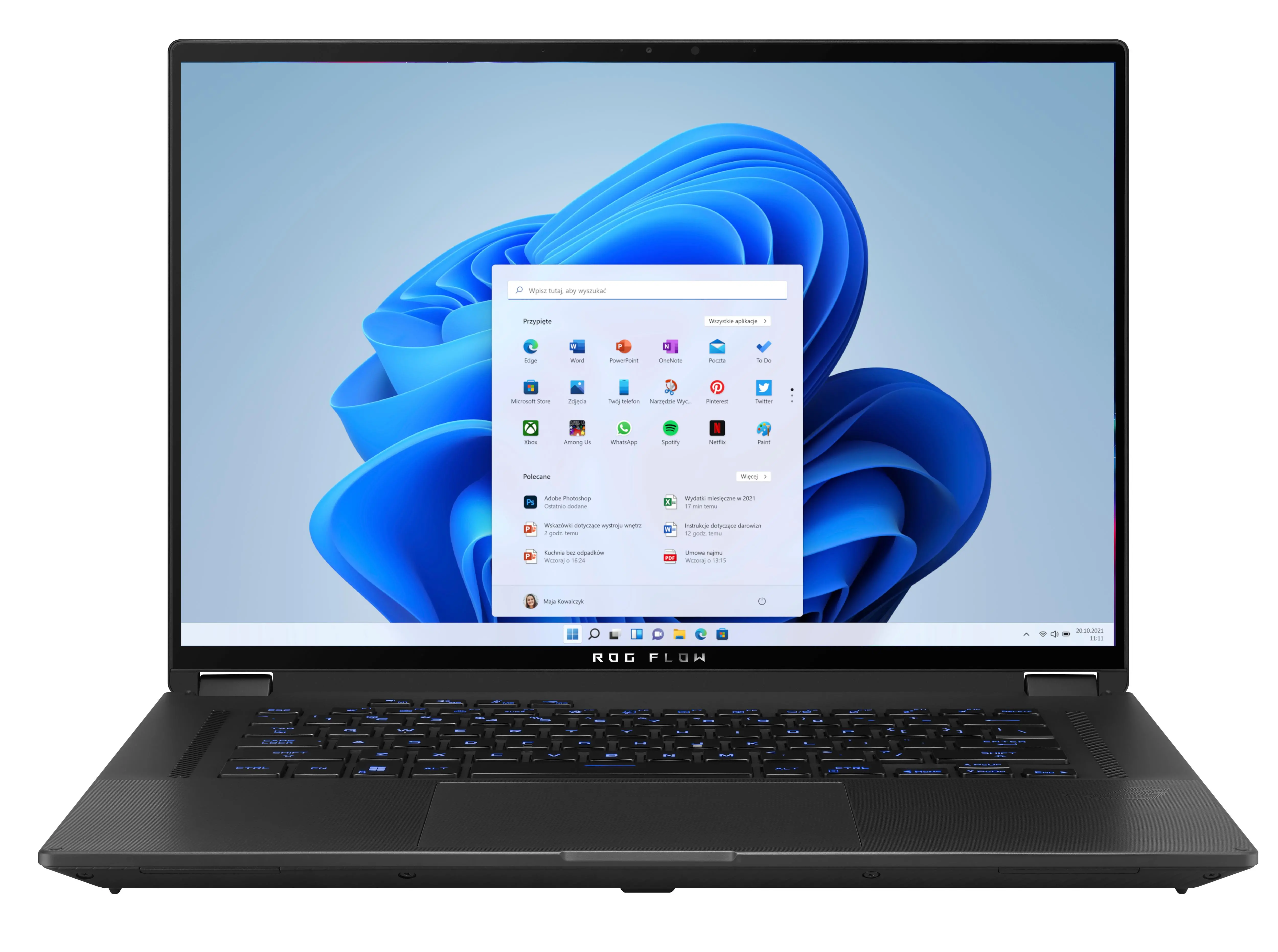 Laptop 2w1 ASUS ROG Flow X16 2022 GV601RW-M5047W 16" 165Hz R9 6900HS 32GB RAM  1TB Dysk SSD  RTX3070Ti  Win11 Szary