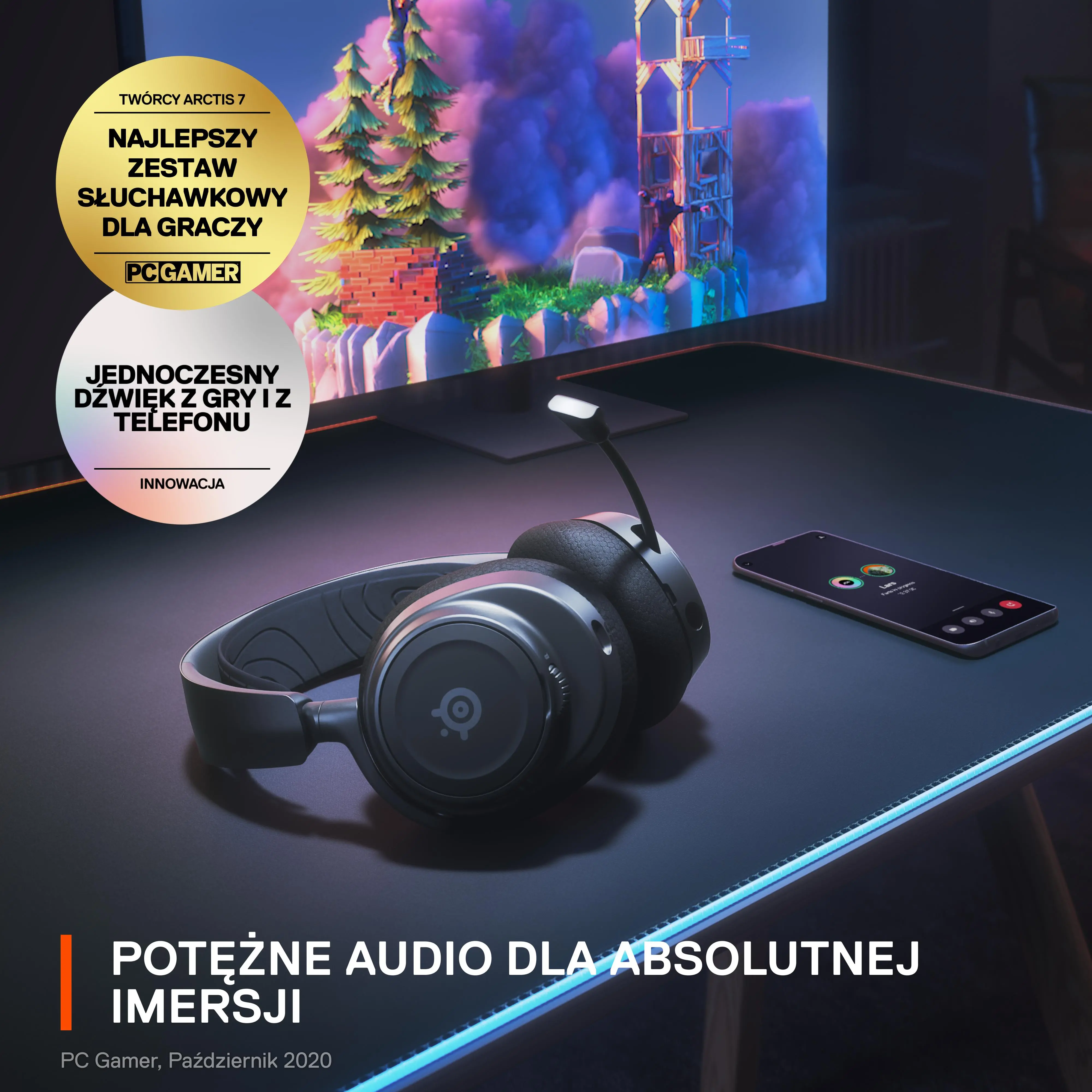 Słuchawki bezprzewodowe z mikrofonem SteelSeries Arctis Nova 7 Wireless Nauszne Czarny