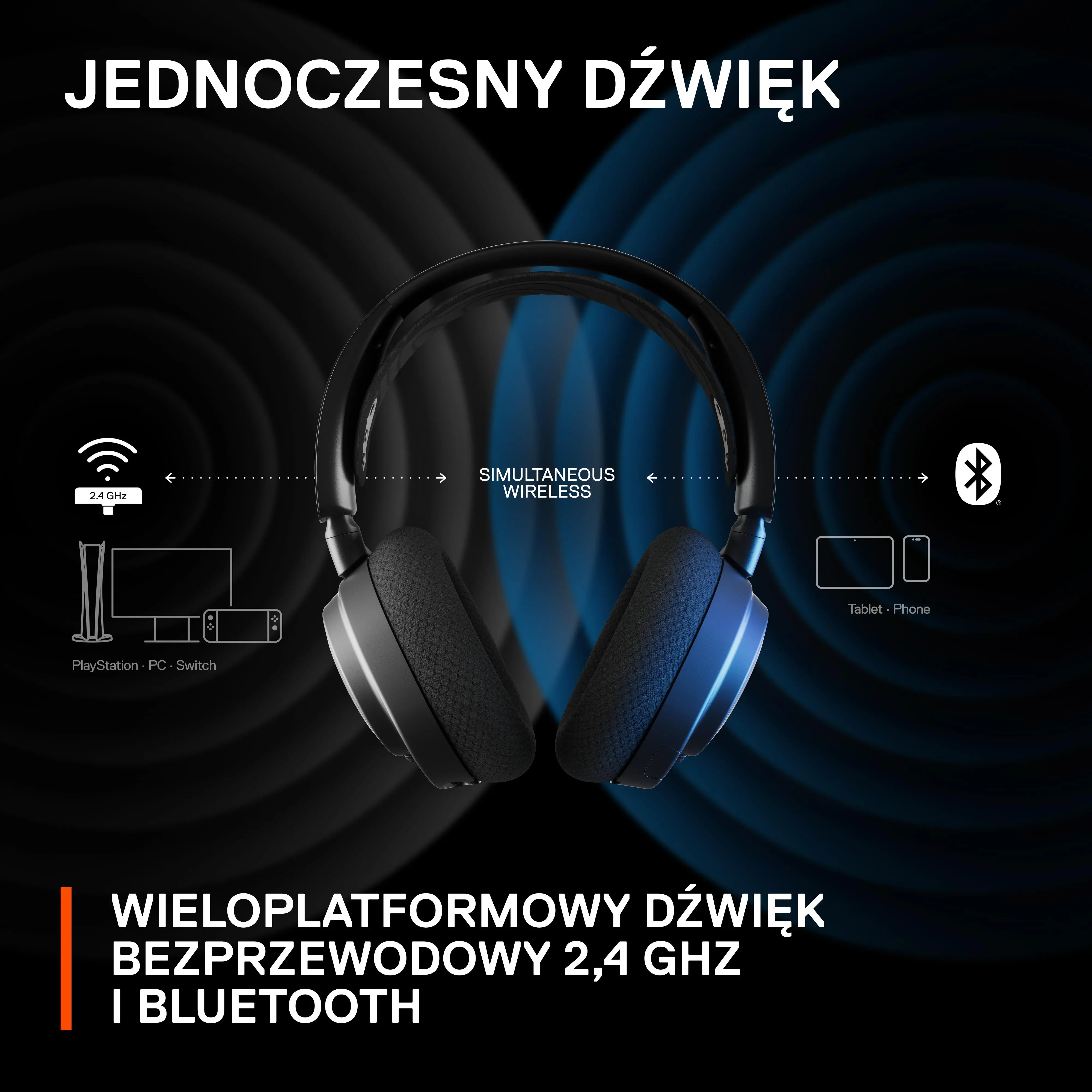 Słuchawki bezprzewodowe z mikrofonem SteelSeries Arctis Nova 7 Wireless Nauszne Czarny