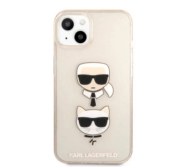 Karl Lagerfeld Glitter Karl`s & Choupette KLHCP13SKCTUGLGO do iPhone 13 mini Złoty