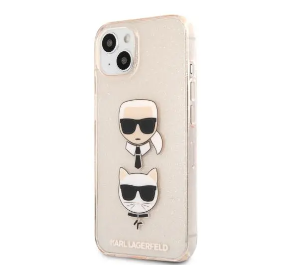Karl Lagerfeld Glitter Karl`s & Choupette KLHCP13SKCTUGLGO do iPhone 13 mini Złoty