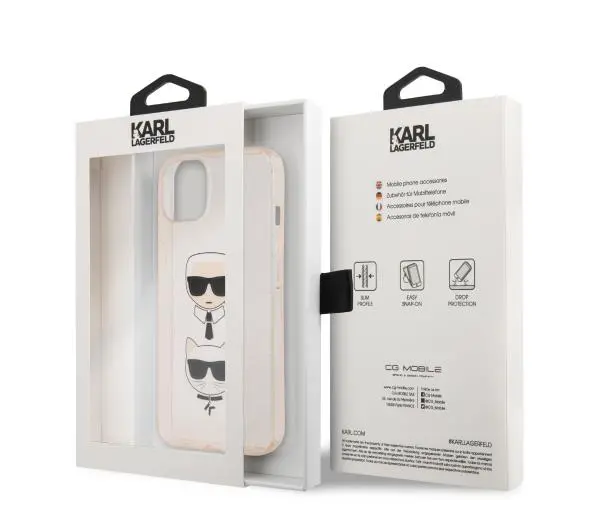 Karl Lagerfeld Glitter Karl`s & Choupette KLHCP13SKCTUGLGO do iPhone 13 mini Złoty