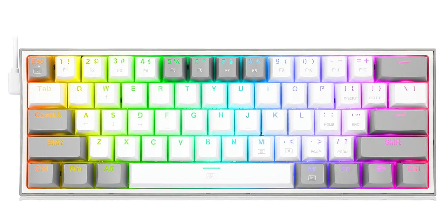 Klawiatura mechaniczna Redragon K617 Fizz RGB Red Box Switch  Biało-szary