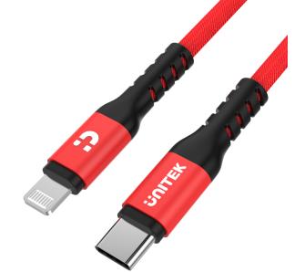 Kabel Unitek MFI Pro Lightning do USB-C 20W 1m Czerwony