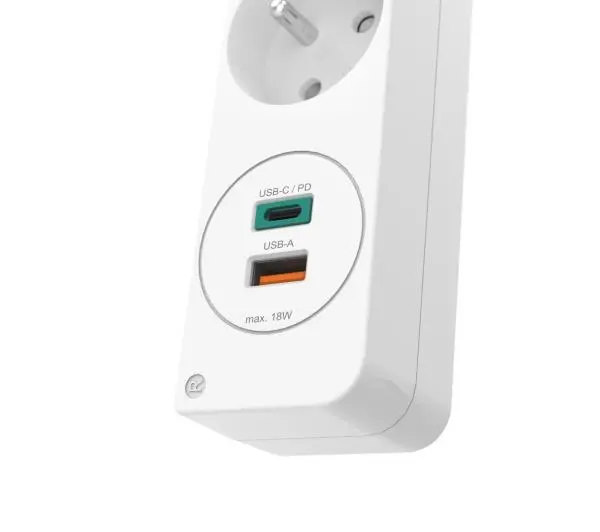 Hama 44133758 5 gniazd 1,4m Biały