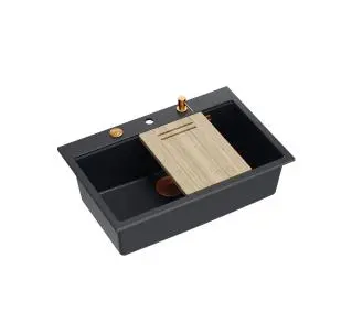 Quadron HQM7650U7_PVDC1 Marc Workstation Granitowy Czarny matowy/Miedziany - DRUGI -30%, ALBO 5-TY ZA 1ZŁ - Kup na Raty - RRSO 0%