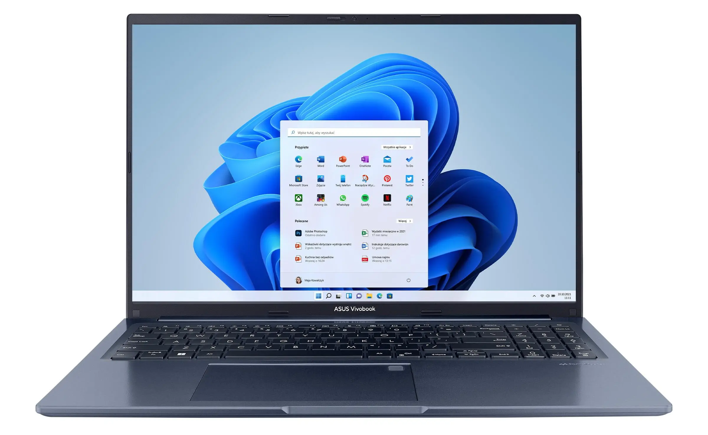 Laptop ASUS Vivobook D1603QA-MB132W 16" R5 5600H 16GB RAM 512GB Dysk SSD Win11 Niebieski