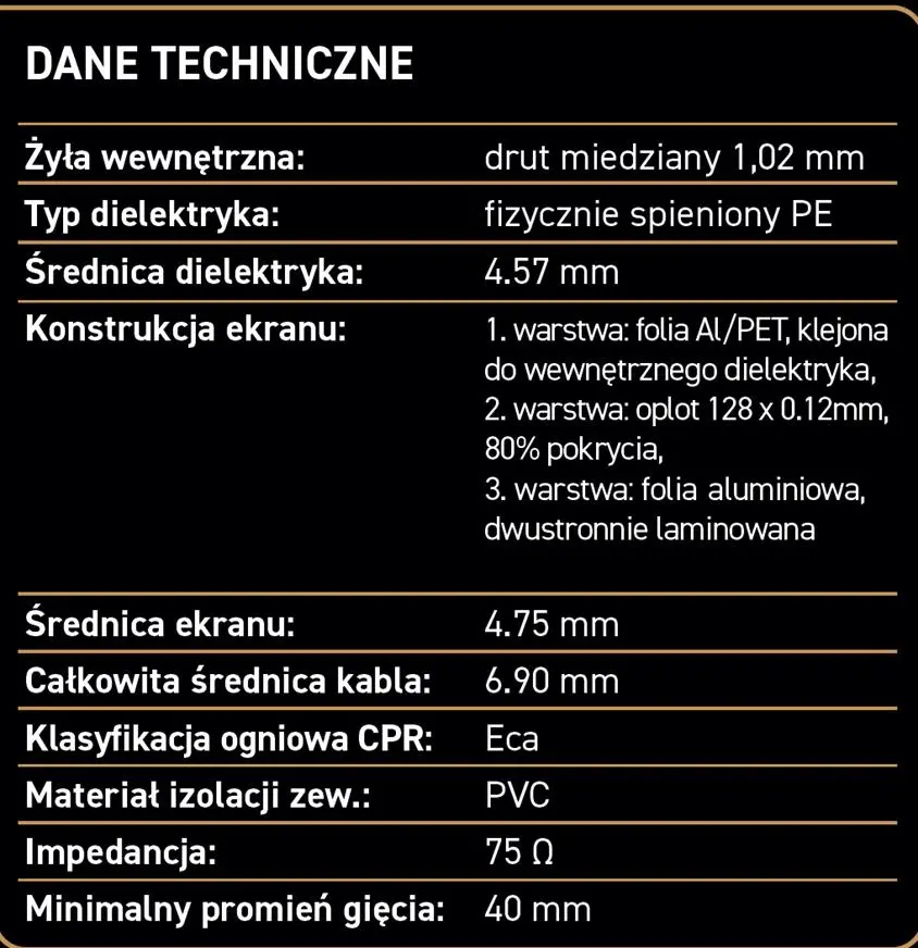 Kabel koncentryczny Reinston ESAT013 Miedziany z potrójnym ekranowaniem 5m Biały