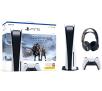 Konsola Sony PlayStation 5 (PS5) z napędem + słuchawki PULSE 3D (szary kamuflaż) + God of War Ragnarok