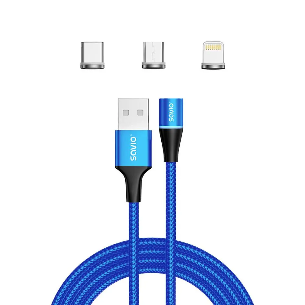 Kabel Savio CL-157 Magnetyczny USB 2m Niebieski