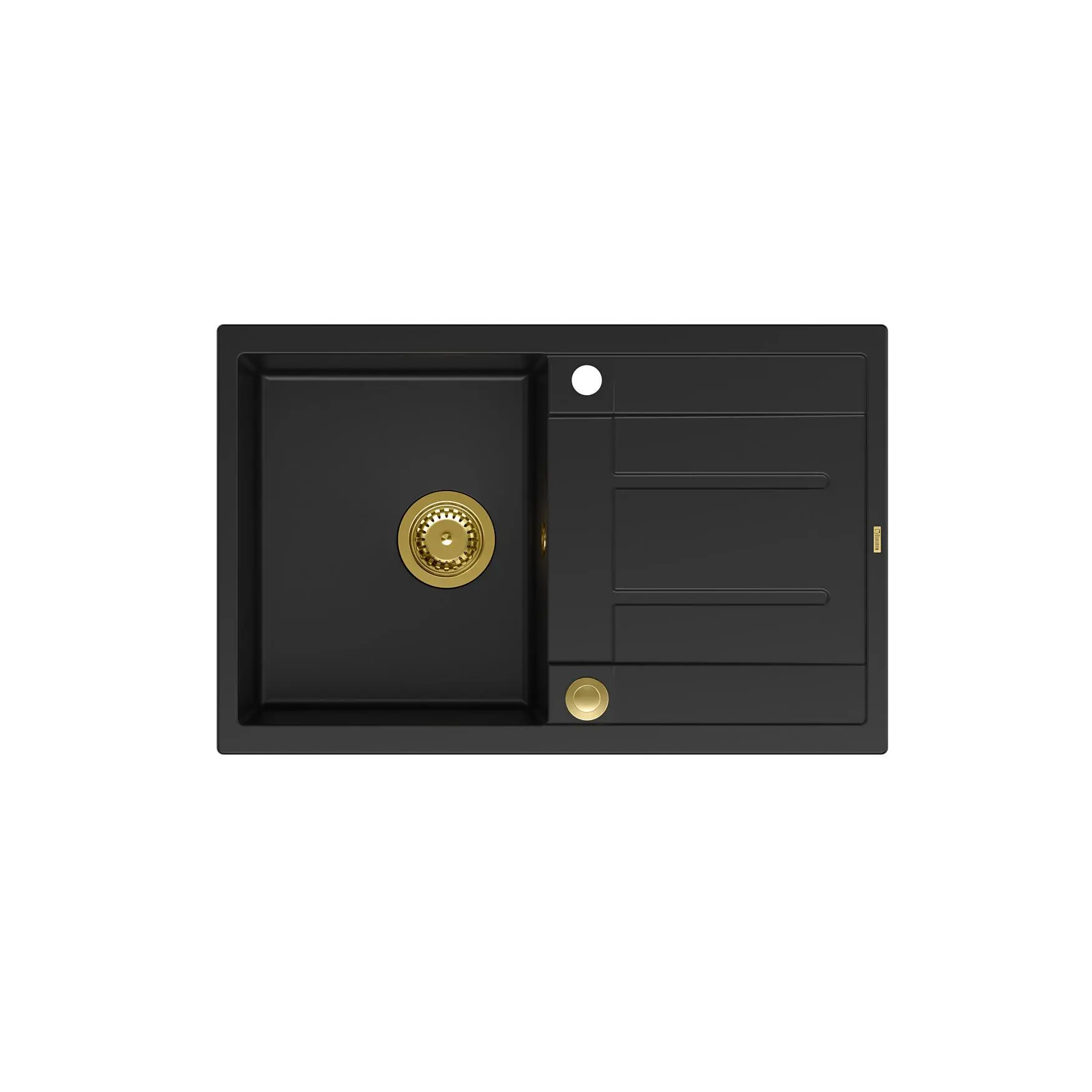 Zlewozmywak Quadron HB8203U7-G1 P2O Morgan 111 Granitowy Czarny mat/Złoty