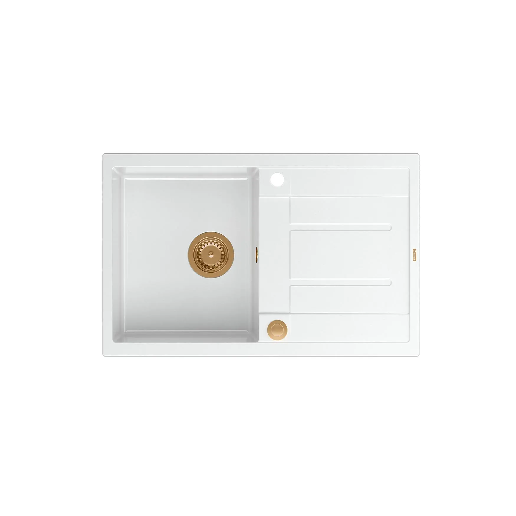 Zlewozmywak Quadron HB8203U1-C1 P2O Morgan 111 Granitowy Biały/Miedziany