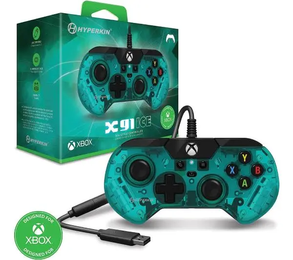 Hyperkin X91 Wired Controller Aqua Green do Xbox, PC Przewodowy