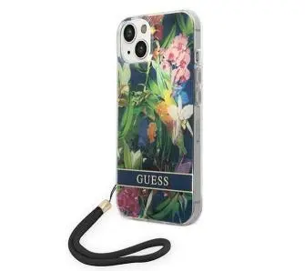 Etui Guess Flower Strap GUOHCP14MHFLSB do iPhone 14 Plus