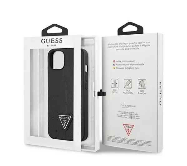 Guess Saffiano Triangle Logo GUHCP13SPSATLK do iPhone 13 mini