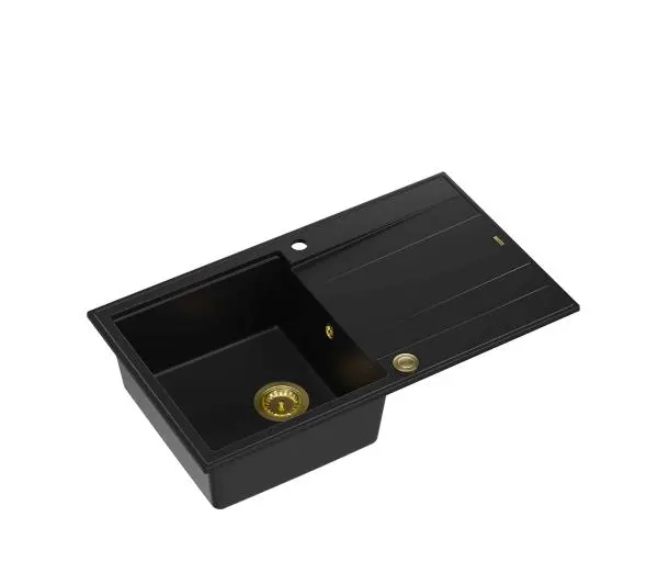 Quadron HCQE8650U7_PVDG1 P2O Evan 111 Granitowy Czarny mat/Złoty - DRUGI -30%, ALBO 5-TY ZA 1ZŁ - Kup na Raty - RRSO 0%