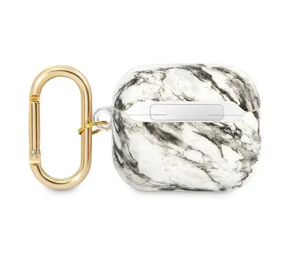 Guess Marble Strap Collection do AirPods 3 Szaro-biały